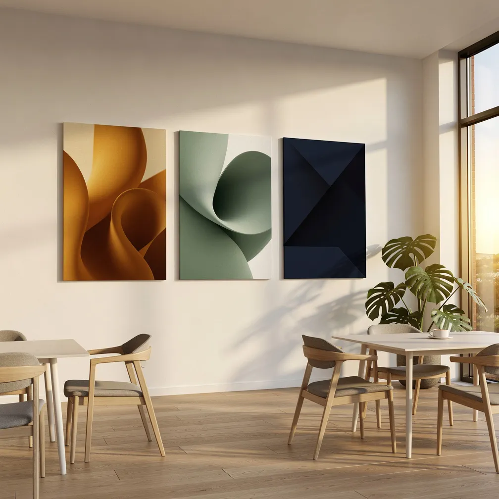 Transformation av svenskt kontor med konst på väggarna